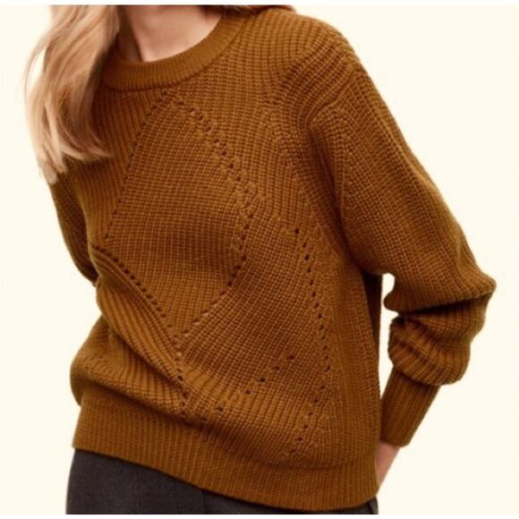 Aritzia Wilfred Serment 100% Merino Wool Cropped Sweater Size XS - Picture 2 of 11